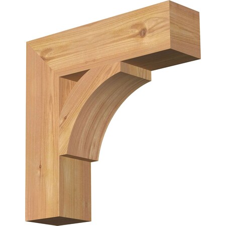 Ekena Millwork Thorton Block Smooth Bracket, Western Red Cedar, 3 1/2"W x 14"D x 14"H BKT04X14X14THR05SWR